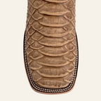 Jumbo Python Chocolate - Piel Repujada - Punta Cuadrada (E681-26)