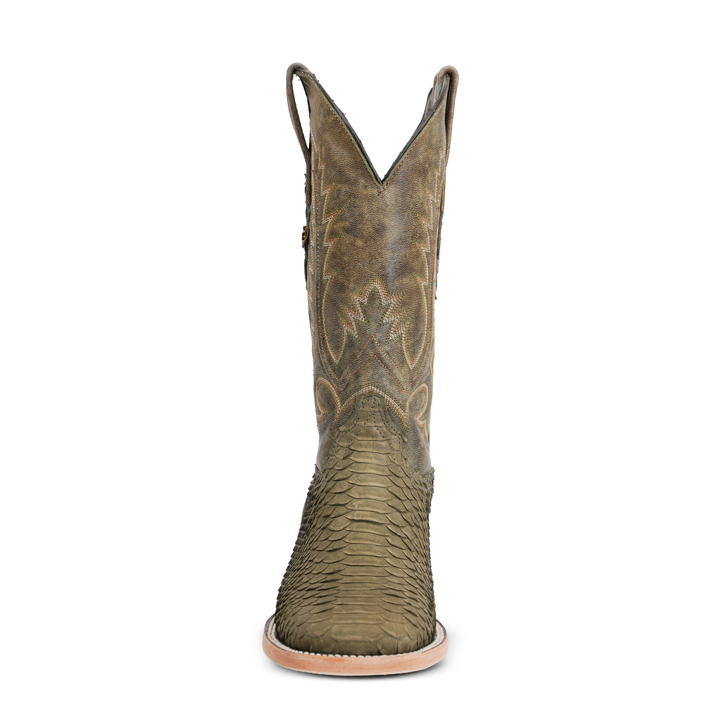 Tanner Python Boots - Agave - Square Toe (PN30)