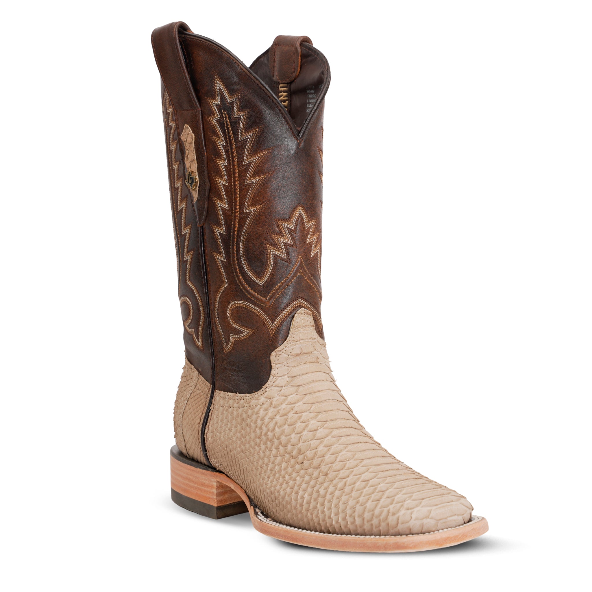Tanner Cappuccino Python Boots - Square Toe (PN30)