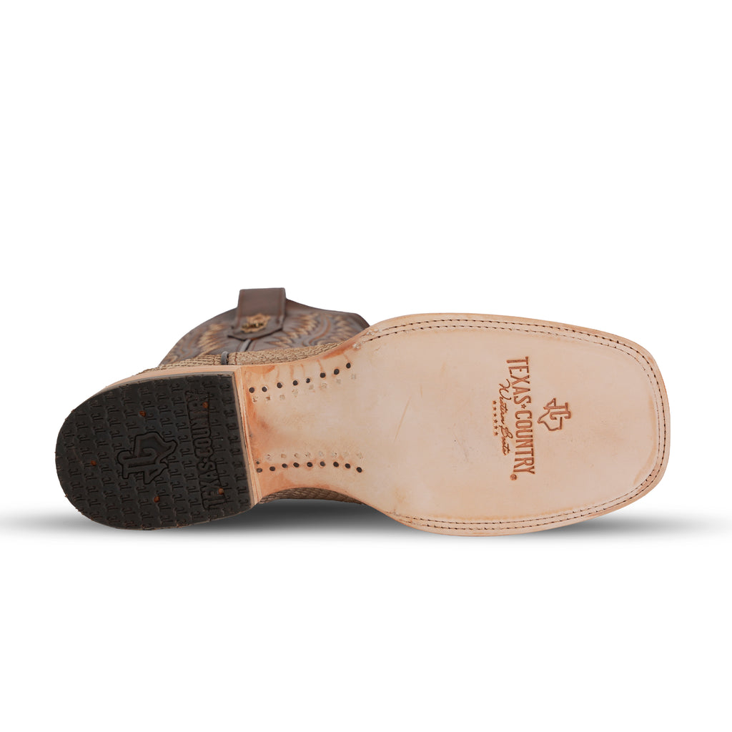 Tanner Cappuccino Python Boots - Square Toe (PN30)