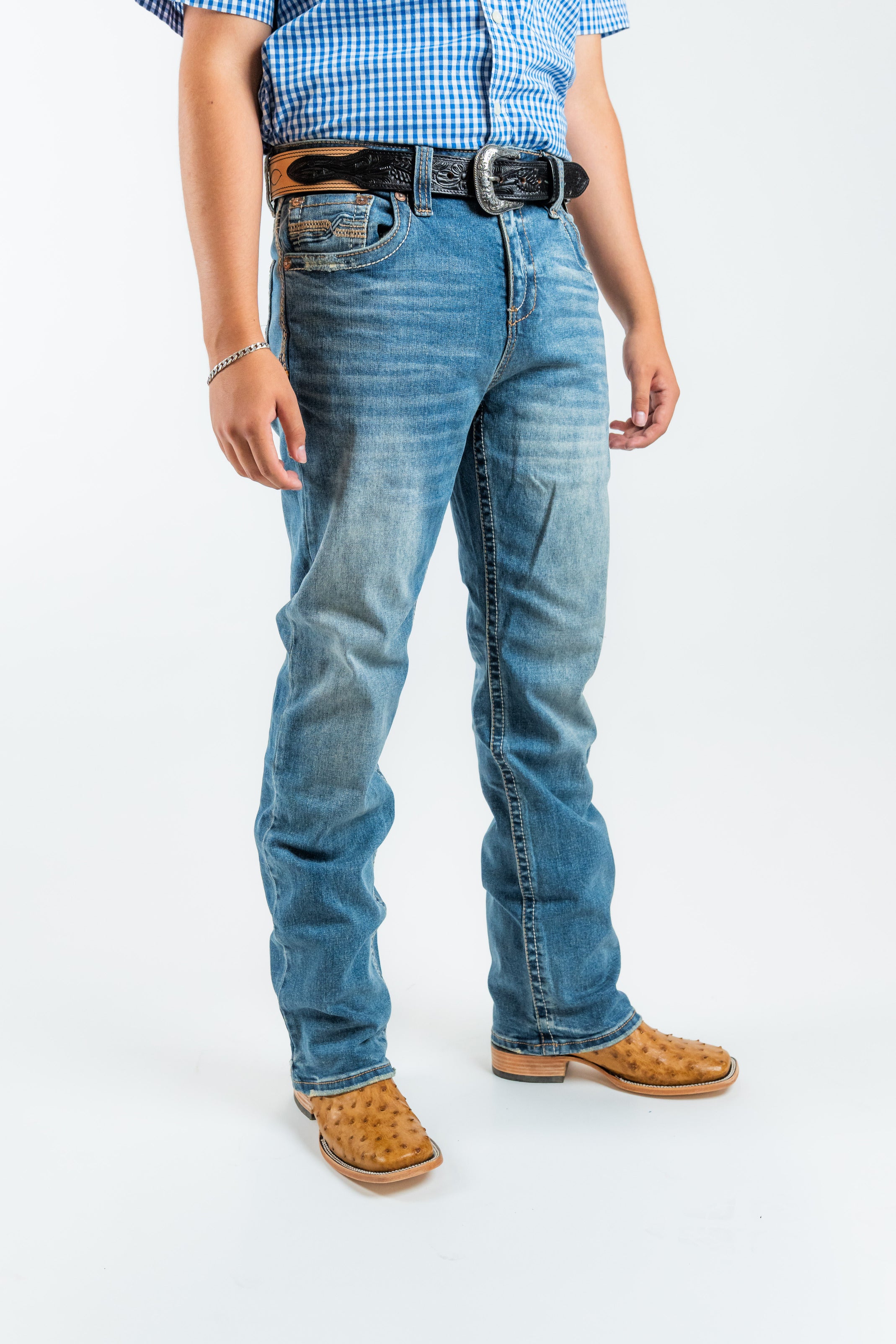 Western Blue - Men's Western Blue Classic Modern Boot Denim Jeans (W-463)