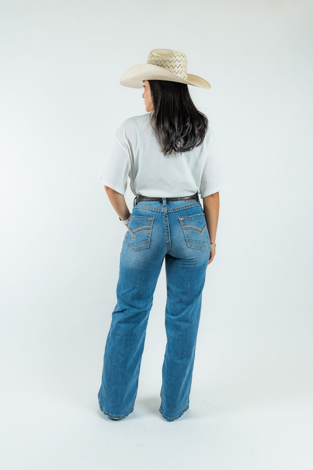 Western Blue - Women's Boot Cut Denim Jeans (W242-TS33)