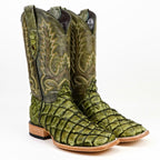 Connor Pirarucu Fish Boots - Agave Green - Square Toe (PZ60)